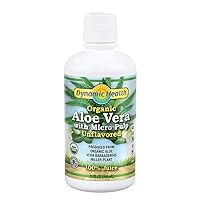 Organic Aloe Vera Juice w/Micro Pulp, Unflavored | No Added Sugar, Artificial Color or Sweeteners, No Gluten or BPA | 32oz, 8 Serv