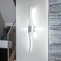 Modern Led Wall Sconces 32inch Bathroom Mirror Vanity Light 28W 6000K Wall Light Fixtures Stair Lights Indoor Wall Decor Bedside Wall Lamp for Bedroom Living Room Hallway Hotel - Silver