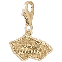Rembrandt Charms Czech Republic Charm with Lobster Clasp, Gold Plated Silver