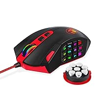 M901-1 Perdition MMO Gaming Mouse, LED RGB Backlight, 24000 DPI, 18 Programmable Buttons, Ergonomic Design, Wired USB Connection, Black