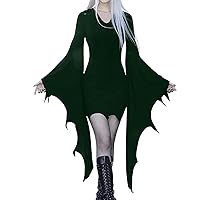 Halloween Costumes for Women Gothic Dress Cosplay Bell Sleeve Vintage Medieval Renaissance Retro Gothic Cocktail Dress