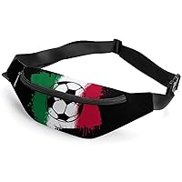 Italian Flag Soccer Football Waist Fanny Packs for Men Women Sports Belt Bag Crossbody Print Design