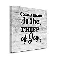 COCOKEN 12X12 Inch Canvas Wall Art with Inspirational Quote Comparison Is The Thief of Joy Picture Artwork for Kitchen Bathroom Bedroom Living Room Decor Housewarming Gift