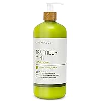 Nature Love Tea Tree + Mint Conditioner | Purify + Invigorate | Revitalizing for All Hair Types | Paraben Free, Cruelty Free, Made in USA (25 oz)