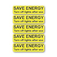 Save Energy Light Switch Stickers - Sheet of 5 Turn Off Light Decals