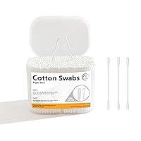1000 Count Mini Cotton Swabs, Spiral/Round Cotton Swab with Paper Stick for Personal Care and Cleaning