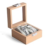 Multifunctional Watch Case, Household Double Row Large Capacity 2/3/6/10/12 Slot Watch Box, Dustproof and Waterproof Transparent Flip Cover 1221B(Size:11 * 11 * 8cm)