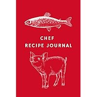 Chef Recipe Journal: 6x9 in Red