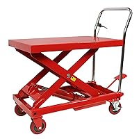 Hydraulic Lift Table Cart 500LBS Double Scissor Lift Table, Cart Lift Table Cart 29.6