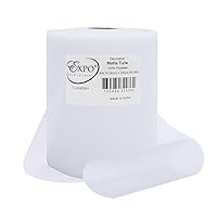 Expo International Decorative Matte Spool of 6 inch X 200 Yards Tulle, White