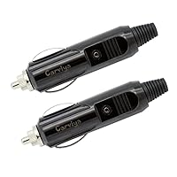 3 5 6 8 10 15 20 Amp Male Car Cigarette Lighter/Aux Socket Plug Connector 12 Volt with Fuse Diode Indicator (20A / 2 Pack)