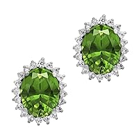 Multi Choice Oval Shape Gemstone 925 Sterling Silver Solitaire Accents Stud Design Earring For Women