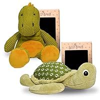 Dino and Turtle Stuffed Animals, Warmie for Kids, 12 Inch, Microwavable, Heatable Clay Beads, Squishmallow Plush Pal, Dried Lavender Aromatherapy, Soft & Cuddly, Kids Gifts Box Ready