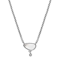 Skagen Women's Sea Glass Silver, Rose Gold or Gold Tone Stainless Steel Pendant Necklace