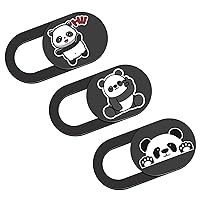 Laptop Camera Cover Slide, Panda Webcam Cover, 0.02 inch Cute Laptop Accessories for iPhone iPad iMac MacBook Pro Air Laptop PC Smartphone Tablet, Camera Privacy Covers Protect Your Visual Privacy