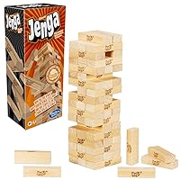 Hasbro Gaming Jenga Classic Game with Genuine Hardwood Blocks,Stacking Tower Game for 1 or More Players,Kids Ages 6 and Up