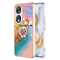 XYX Case Compatible with Honor 90 5G, Sparkling Marble TPU IMD Bumper Hybrid Protective Phone Cover with 360 Rotating Ring Kickstand for Honor 90 5G, Dream Butterfly