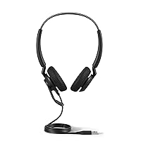 Jabra Engage 40 Wired Stereo Headset with Inline Call Control - Noise-Cancelling 2-Mic Technology, and USB-A Cable - Works With All Leading Unified Communications Platforms Such As Zoom, Unify - Black