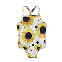 Swim Shorts Girls Size 12 Swimwear Sunflower Print Ruffle Baby Girls Swimsuit Strap Heart Bathing Suit Toddler