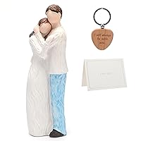 Couple Memorable Time Figurines - Recalling Honey Minutes Couple Gift with Keychain Greeting Card