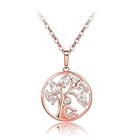 Life tree necklace, eternal tree necklace, for friends and loved ones, rose gold, 19.7 inches