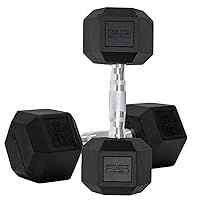 Dumbbells Set of 2 Hex Rubber Encased Dumbbells, Weights Dumbbells Set with Metal Handle for Exercise and Fitness