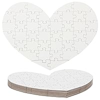 Set of 12 Heart Shaped Blank Jigsaw Puzzles to Draw On for Valentine’s, DIY Crafts (9 x 6 in, 40 Pieces Each)