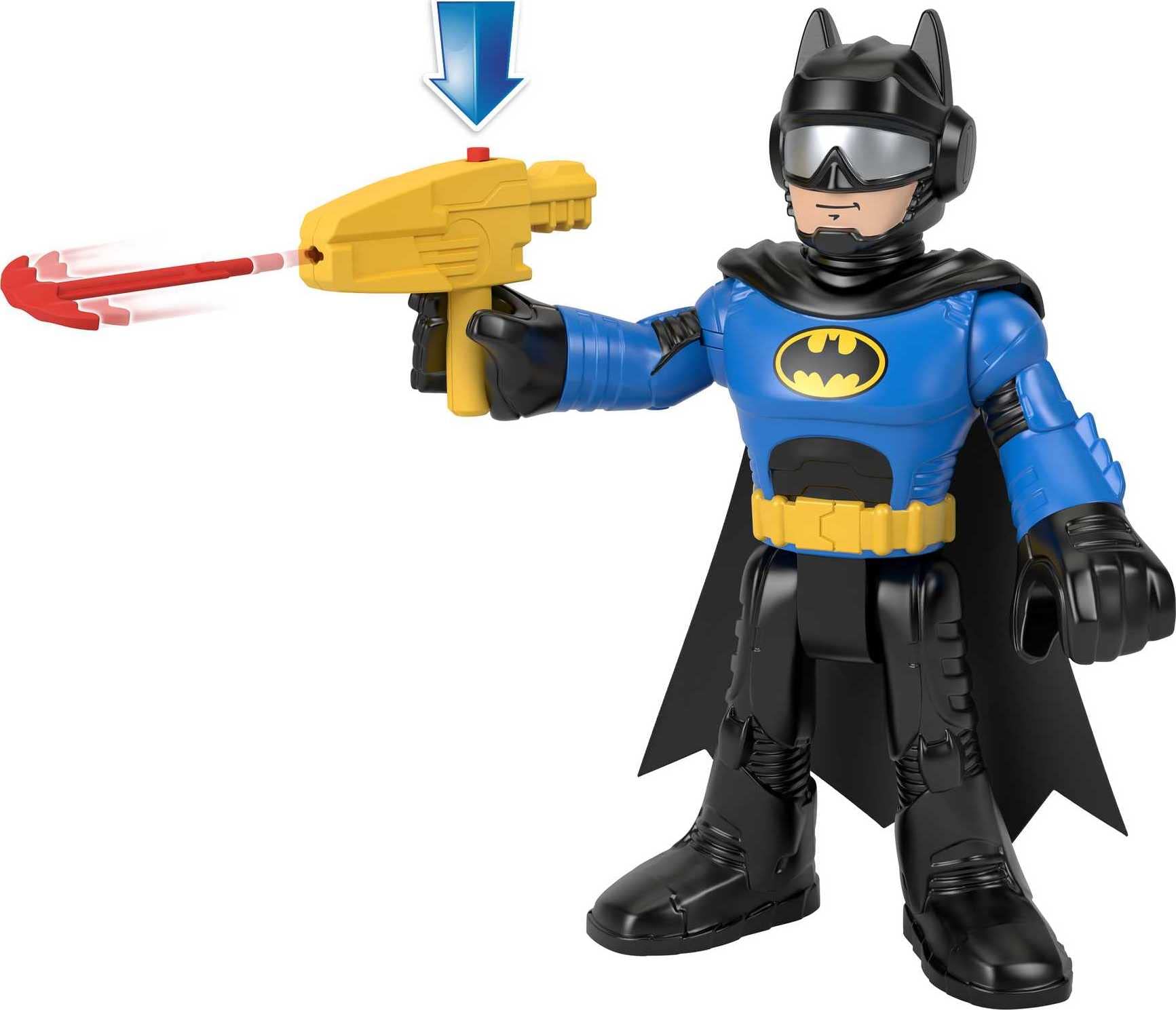 Imaginext DC Super Friends Batman Toys, XL Batcycle with Projectile Launcher & XL Batman Figure, Each 10 Inches, Ages 3+ Years