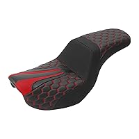 Motorcycle Seat Driver & Passenger Seat Fit for Harley Dyna Wide Glide Low Rider Street Bob Fat Bob FXDF Super Glide Custom FXDC 2006-2017 Switchback Red Stitching