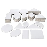Hygloss Products Corrugated Geometric Shapes - Ideal Activity for Arts and Crafts - Good for Home or Class - STEM Activity for Kids - Educational - Assorted - 140 Pack, White
