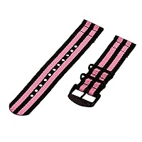 Clockwork Synergy - 22mm 2 Piece Classic Nato PVD Nylon Black / Pink Replacement Watch Strap Band