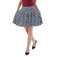 Womens Swing Skirt Ladybugs Watercolor Beetles Insect Bee Bugs A-line Pocket Skirt, XS-3XL