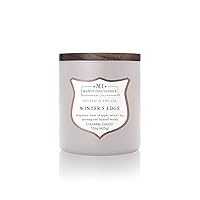 Manly Indulgence Winters Edge Scented Jar Candle for Men, Wood Wick Candle, 15 oz - Apple, Winter Air, Nutmeg & Layered Woods - Up to 60 Hours Burn, Soy Blend Wax, USA Poured
