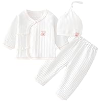 Newborn Pants and Tops Take Me Home 3 Piece Set Unisex Baby Kimono Shirt + Pants + Hat