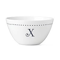 Lenox Navy Dots X All Purpose Bowl, Letter X