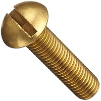 Small Parts Brass Machine Screw, Plain Finish, Round Head, Slotted Drive, Meets ASME B18.6.3, 5/8