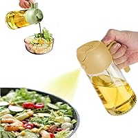 2024 New Oil Dispenser for Kitchen Spray, 2 in 1 Glass Oil Dispenser And Oil Sprayer, 16.5Oz Oil Dispenser Bottle, Food-grade Olive Oil Spritzer Bottle for Barbecue Air Frying Pan Oven Steak Frying