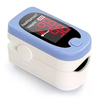 HealthSmart Pulse Oximeter for Fingertip, Displays Blood Oxygen Saturation Content, FSA HSA Eligible, Pulse Rate and Pulse Bar with LED Display, Accurate and Reliable, Batteries and Lanyard Included
