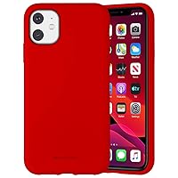 GOOSPERY Liquid Silicone Case for Apple iPhone 11 (6.1 inches) Jelly Rubber Bumper Case with Soft Microfiber Lining (Red)