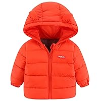 Jackets for Boys Kids Girls Winter Warm Jacket Outerwear Letter Bear Ears Coats Hooded Padded Outwear Neon Snow