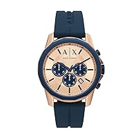 A|X Armani Exchange Chronograph Dress Watch for Men with Stainless Steel, Silicone or Leather Band