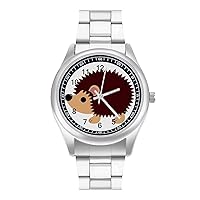 Cartoon Hedgehog Fashion Wrist Watch Arabic Numerals Stainless Steel Quartz Watch Easy to Read