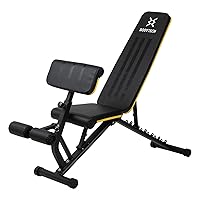 BTS12CM001 Multi Incline Bench, Weight Training Bench, Multi-Sit Up Bench, Variable Flat Bench, Foldable, Convenient Storage, Muscle Training, Abs, Back, Black