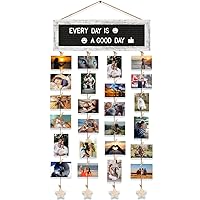 Picture Frames Collage Wall Decor Photo Frames Collage for Wall Decor, Rustic Felt Letter Board with 340 Letters and 30 Clips, Unique DIY Picture Frame Photo Organizer, Gifts for Teen Girls