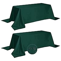 2 Pack Waterproof Rectangle Tablecloth, 90x132 Inch,Stain Resistant and Wrinkle Polyester Table Cloth, Fabric Table Cover for Kitchen Dining, Wedding, Party, Holiday Dinner-Hunter