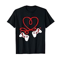 Game Controller Heart Mens Valentines Day Gamer Boys Kids T-Shirt