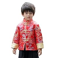 Boys Chinese Traditional Costume Clothes Kids Quilted Coat Chinese Outfit Spring Festival Boy's Outerwear