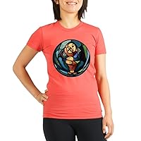Org Women's Fitted T-Shirt Dk Stained Glass Mother and Child