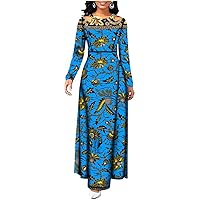 African Long Dresses for Women Wax Ankara Print Clothing Casual Dashiki Wear Floral Party Gown Wear