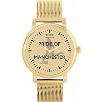 Football Pride of Manchester Gold Black Fans Ladies Watch 38mm Case 3atm Water Resistant Custom Designed Quartz Movement Luxury Fashionable